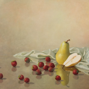 August Albo “Natüürmort pirni ja metsmaasikatega”