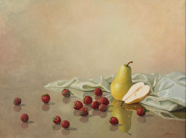 August Albo “Natüürmort pirni ja metsmaasikatega” - Image 1